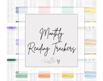 Printable Reading Tracker | Digital Reading Log | Monthly Reading Log | Printable Book Tracker | Book Log PDF | Modern Reading Log
