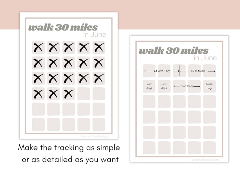 Printable Walking Tracker, Miles Log for Summer, Monthly Walking