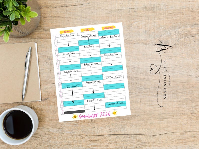 Summer Break Planner | Printable Organizer for Summer Vacation ...