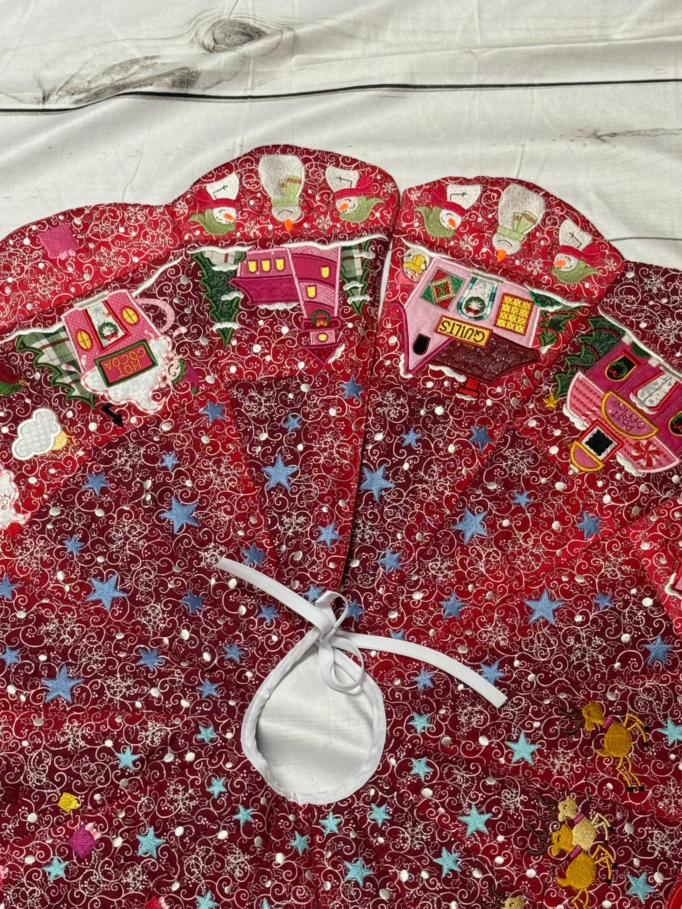 North Pole  Christmas Tree Skirt Heirloom Bridal Gift Wedding Gift Bridal Shower Gift