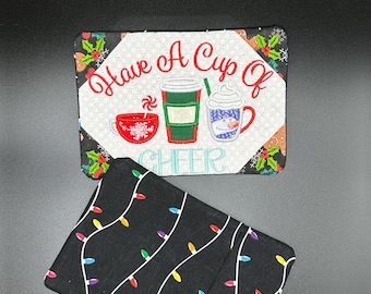 Christmas Lights Mug Rug