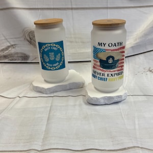 US Navy Chief Glass Tumbler