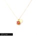 Gold Chain Necklace - Swarovski Crystal, Brass - Amber - The Basics: Personalized Monogram Initials Cushion Cut
