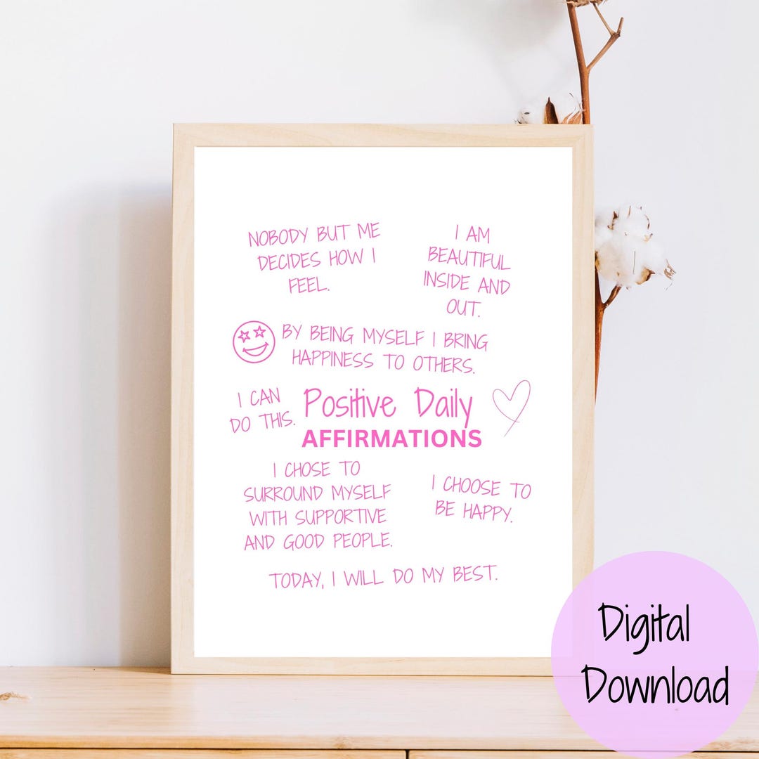 Positive Affirmation Art | Printable Daily Affirmations Poster ...
