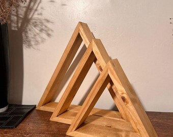 Rustic Floating Triangle Shelves – 3-Piece Set