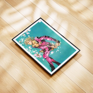 Jojo Part 5 Golden Wind Art Poster, Giorno Giovanna Print, Anime Wall