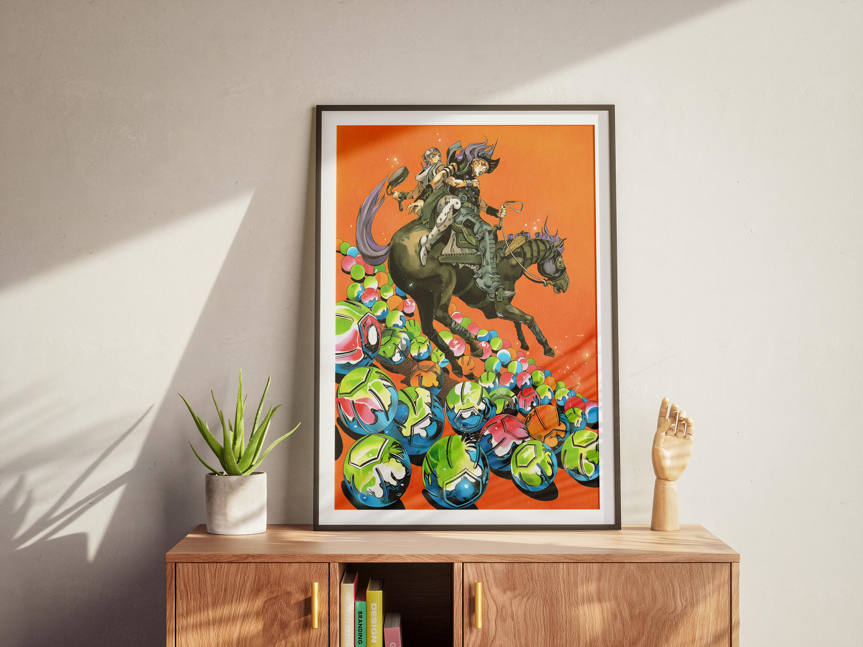 Jojo Part 7 Steel Ball Run Poster, Anime/manga Wall Art Print