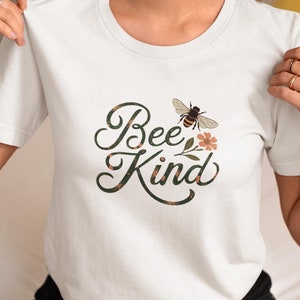 Bee Kind Tee, Bee and Flower Softstyle T-Shirt