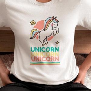 Triple Unicorn Magic Tee, Unicorn Flying High Softstyle T-Shirt