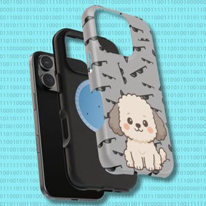 Cute Dog Magnetic Phone Case | Pet Lover Gift | Stylish Tough Cover | Cartoon Dog Print | MagSafe Compatible | Fun Phone Accessory
