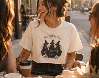 Girls Will Be Girls witch trio T-Shirt | Halloween Bee