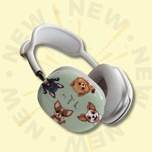 Funda para AirPods Max: adorable carcasa de cachorros para amantes de las mascotas. Diseño protector de perro. Regalo divertido para amantes de los animales. Funda kawaii para auriculares.
