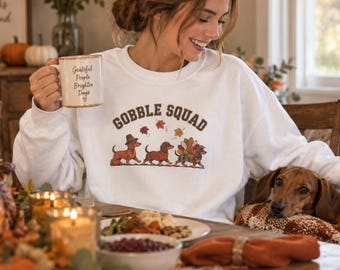 Gobble Squad turkeys Crewneck Sweatshirt | Thanksgiving turkey parade