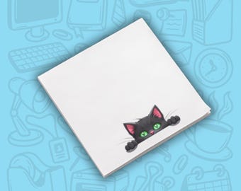 Minimalist Green Eyed Cat - Post-it® Note Pads