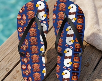 Flip Flops Cute Animal Print | Fun Summer Sandals for Beach Days, Poolside Chill, and Animal Lovers
