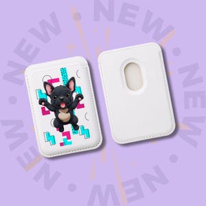 Frenchie Fun, Vegane Geldbörse | Niedliches Französische Bulldogge Design | MagSafe® Kartenhalter