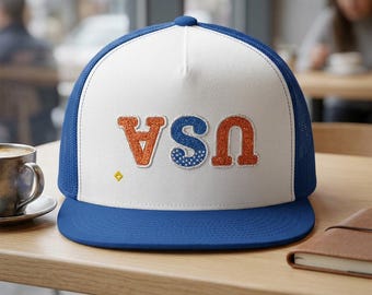 Trucker Cap | Patriotic USA Embroidery | 5 Panel Snapback for Summer and Festivals