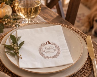Grateful wreath with pets Napkins | White paper cocktail napkins
