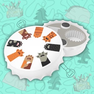 Purr-fect Paws Bottle Opener | Magnetic Cap Design
