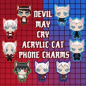 Devil May Cry Inspired Acrylic Cat Phone Charms