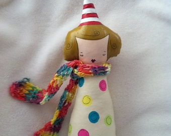 One-of-a-Kind Mixed Media Girl Clown Art Doll