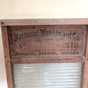 Atlantic National Washboard Company No 510 Wooden Washboard with Glass Panel