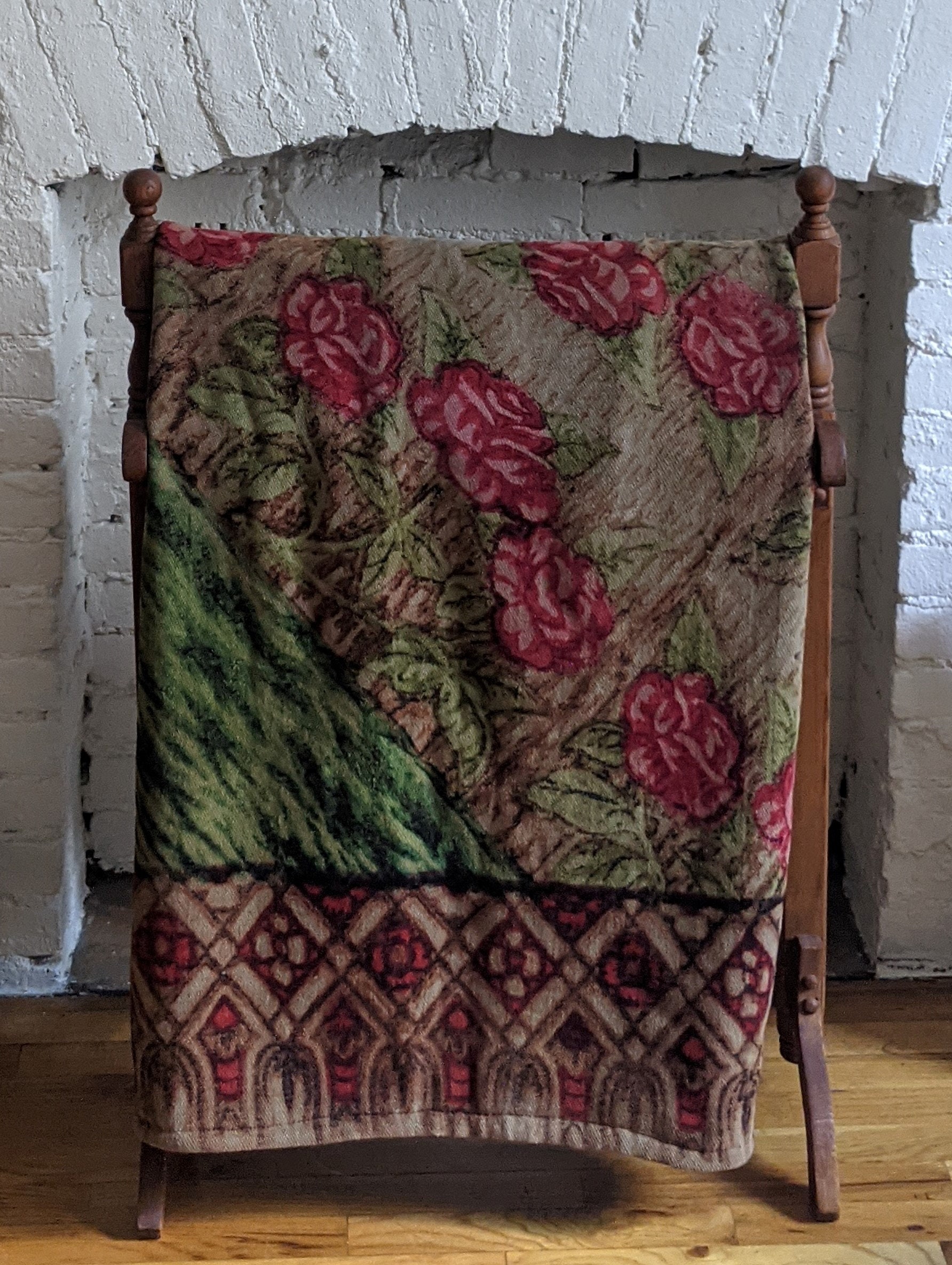 Vintage Rose Horse Hair Stroock Carriage Blanket Antiek Etsy