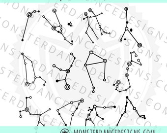 Costellazione zodiacale / Stencil SVG digitali