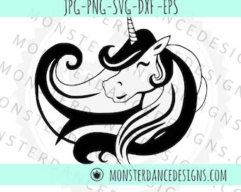 Unicorn SVG DXF | Fichier de coupe numérique