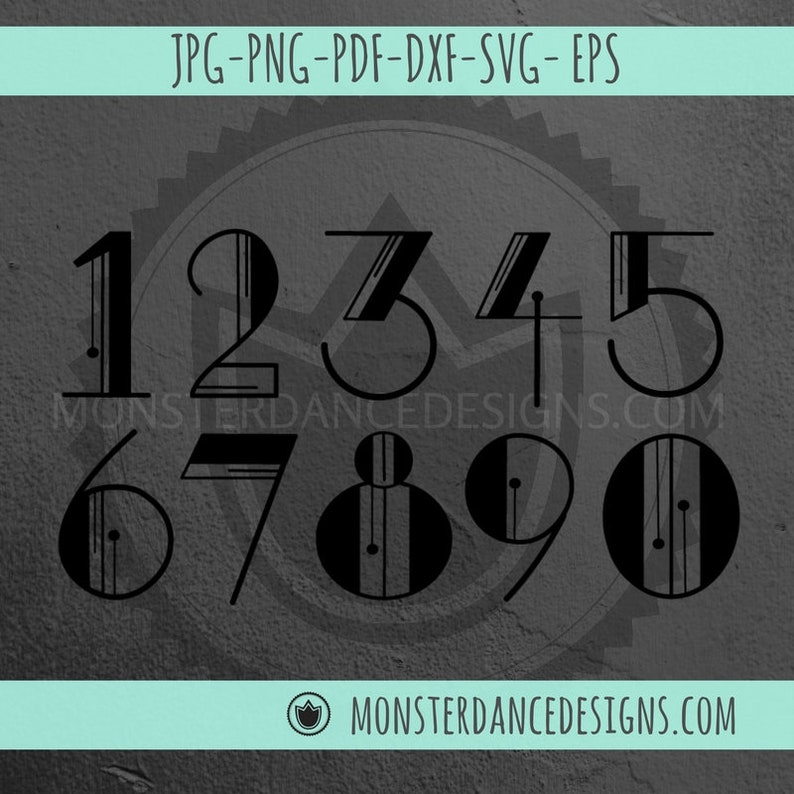 Download Art Deco Number Set Digital Cut File SVG | Etsy