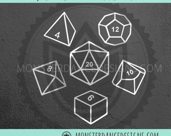 Polyhedral Dice DND Digital File SVG