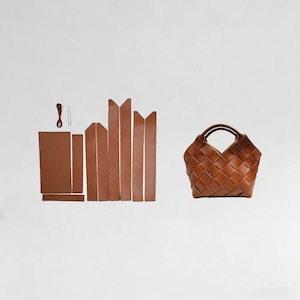 DIY Women’s Leather Bag Kit – Woven Handbag Materials Pack with Video Tutorial