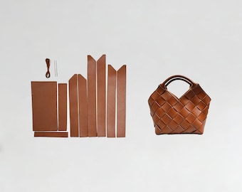 DIY Damen Ledertasche Kit - Gewebte Handtasche Materialien Paket mit Video Tutorial