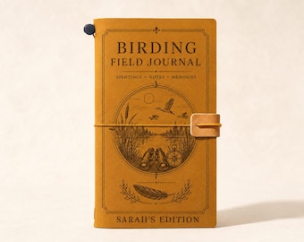Handgefertigtes personalisiertes Leder Tagebuch – Natur Feld Notizbuch – Life List Geschenk für Vogelbeobachter