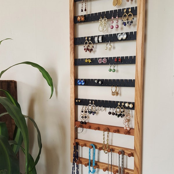 earring holder, Large wall mounted,  FREE SHIPPING, earring rack, jewelry organizer, Holds 80 pairs