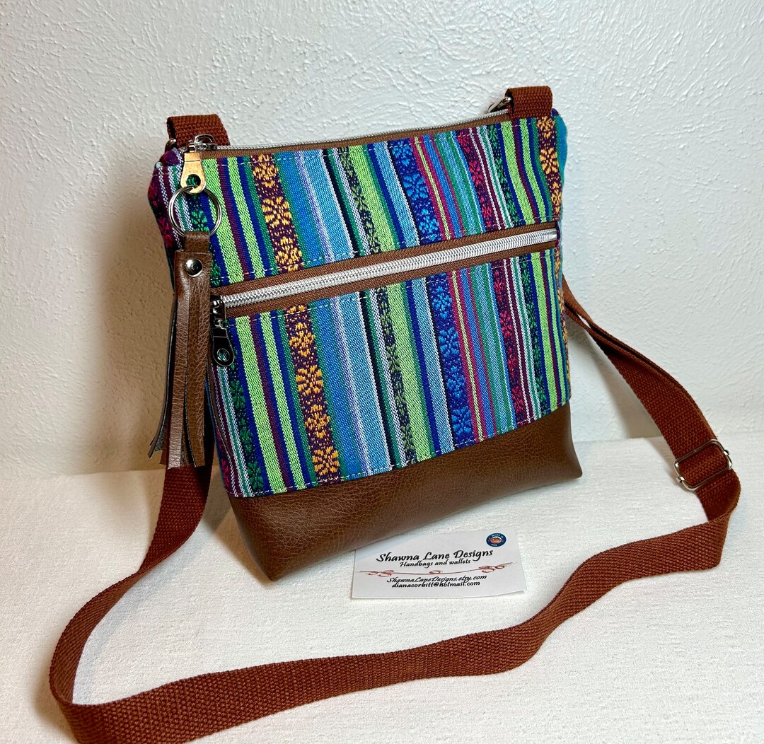 Crossbody Bag for Women, Small Purse, Minimalist Handbag, Blue Canvas