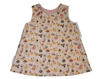 Baby Dress - Size 3 to 6 months - Toadstools / Mushrooms / Fairy forest