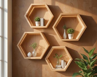 DIY Hexagon Holz schwebende Regale: Holzbearbeitungsplan