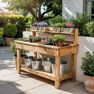 Piani fai da te per banco da lavoro da giardino – PDF per postazione di lavoro rustica da giardino – Progetto di falegnameria per uso esterno – Download digitale
