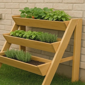 Planos de banco rústico para macetas: Estación de trabajo de jardín DIY (Descarga digital)