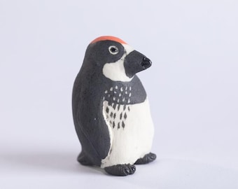 Handcrafted Clay Animal - Red-top Penguin