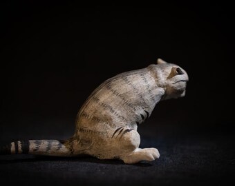 Pooping Cat Art: Japanese Pottery Clay Sculpture