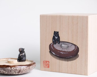 Handmade Mushroom Bear Plate – Cute Ceramic Ring Dish