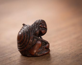 Straw Hat Immortal | Netsuke | Boxwood | Antique