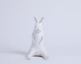 Meditating Rabbit | Clay | Gentle | Fragile | Dignified | Presence