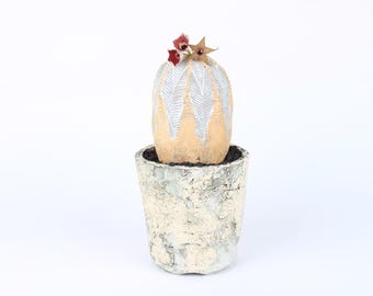 Euphorbia obesa big | Ceramic Biomimetic Decor | Handmade Cactus Decor | Clay Plant Sculpture