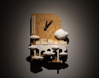 Seeds of Clouds | Clock Art | Wood Carving | Japanese arts | Handmade | Wabisabi | Fantasy | Carpentry | Crafts