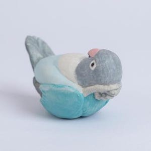 Hand Carved Lovebird - Light Blue - 7.5