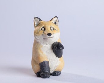Handcrafted Clay Animal - Maneki Fox