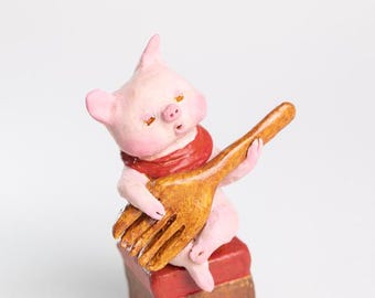 Clay Animal Figurine | Japanese-Style, Vivid Sculpture